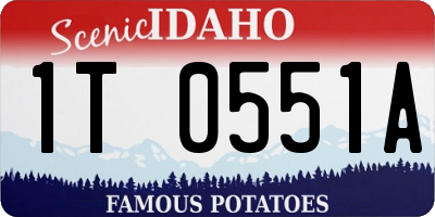 ID license plate 1T0551A