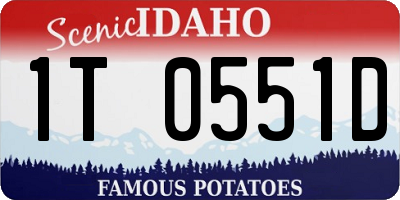 ID license plate 1T0551D