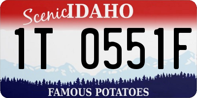 ID license plate 1T0551F