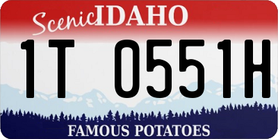 ID license plate 1T0551H