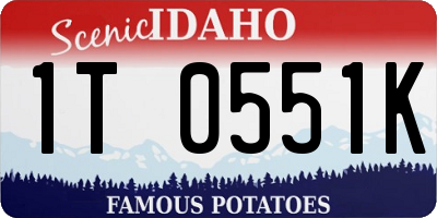 ID license plate 1T0551K