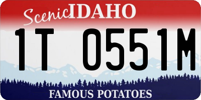 ID license plate 1T0551M