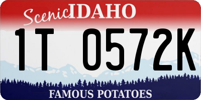 ID license plate 1T0572K