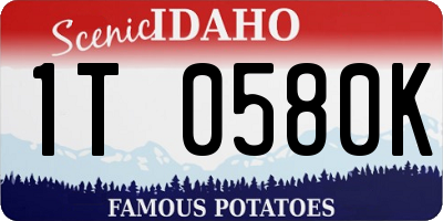 ID license plate 1T0580K