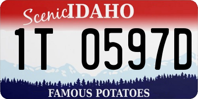 ID license plate 1T0597D