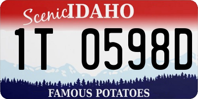 ID license plate 1T0598D