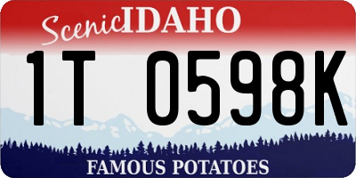 ID license plate 1T0598K