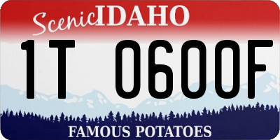 ID license plate 1T0600F