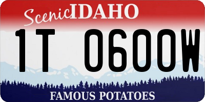 ID license plate 1T0600W