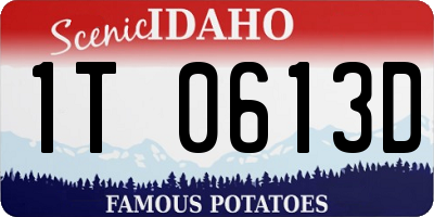 ID license plate 1T0613D