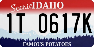 ID license plate 1T0617K
