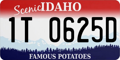 ID license plate 1T0625D