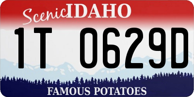 ID license plate 1T0629D