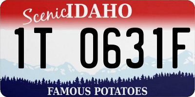 ID license plate 1T0631F