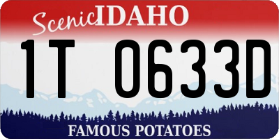 ID license plate 1T0633D