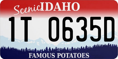 ID license plate 1T0635D