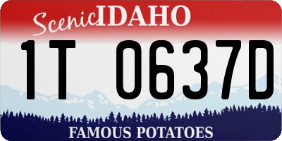 ID license plate 1T0637D