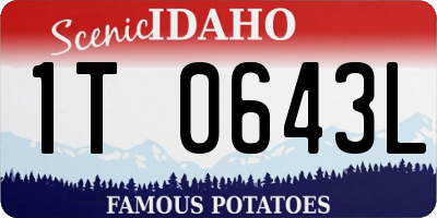 ID license plate 1T0643L