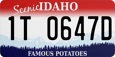 ID license plate 1T0647D
