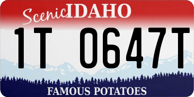 ID license plate 1T0647T
