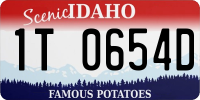 ID license plate 1T0654D