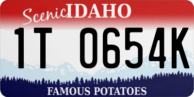 ID license plate 1T0654K