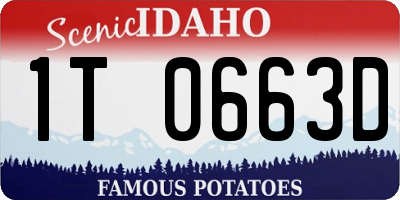 ID license plate 1T0663D