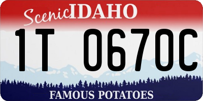 ID license plate 1T0670C