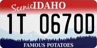 ID license plate 1T0670D