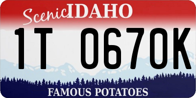 ID license plate 1T0670K
