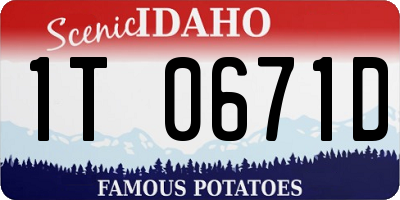 ID license plate 1T0671D