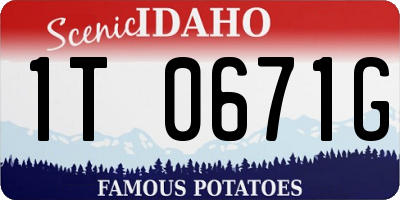 ID license plate 1T0671G