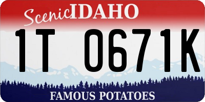 ID license plate 1T0671K