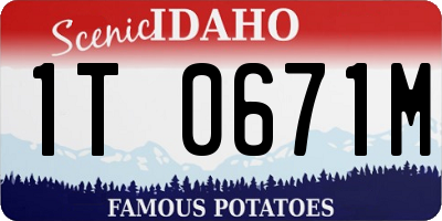 ID license plate 1T0671M