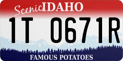 ID license plate 1T0671R