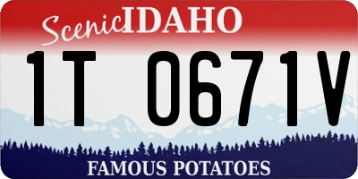 ID license plate 1T0671V