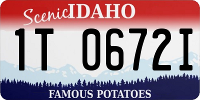 ID license plate 1T0672I