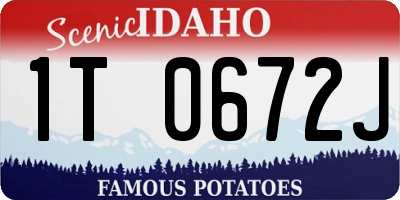 ID license plate 1T0672J