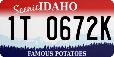ID license plate 1T0672K
