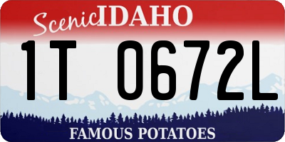 ID license plate 1T0672L