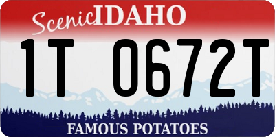 ID license plate 1T0672T