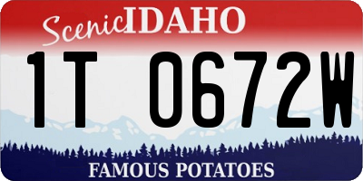 ID license plate 1T0672W