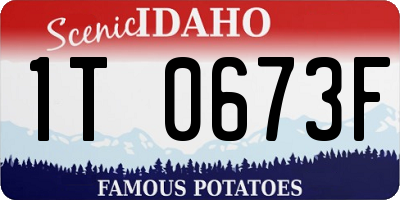 ID license plate 1T0673F