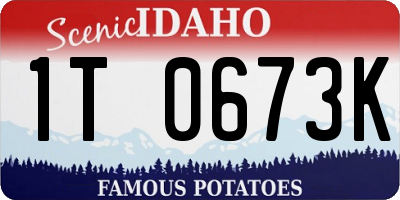 ID license plate 1T0673K