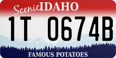 ID license plate 1T0674B