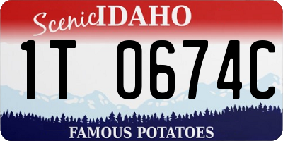 ID license plate 1T0674C