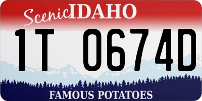 ID license plate 1T0674D