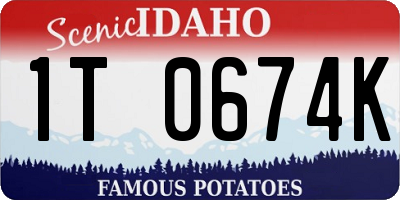 ID license plate 1T0674K