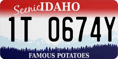ID license plate 1T0674Y