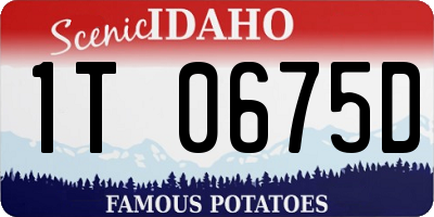 ID license plate 1T0675D